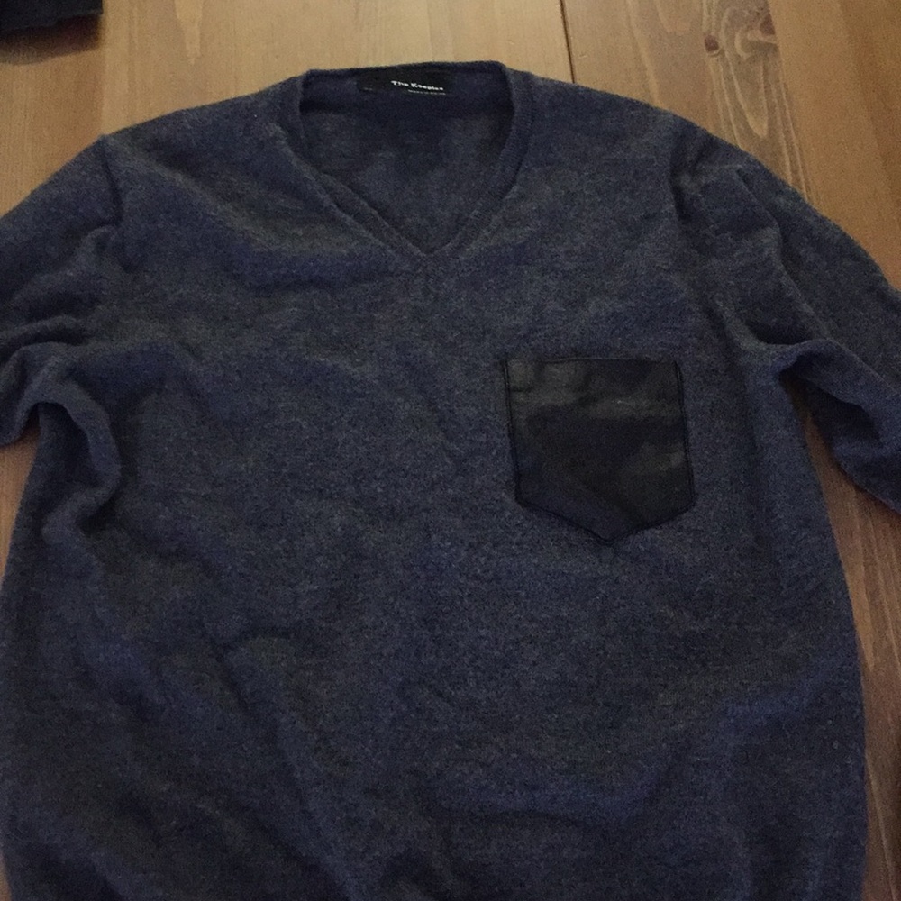 The Kooples xs leather pocket sweater